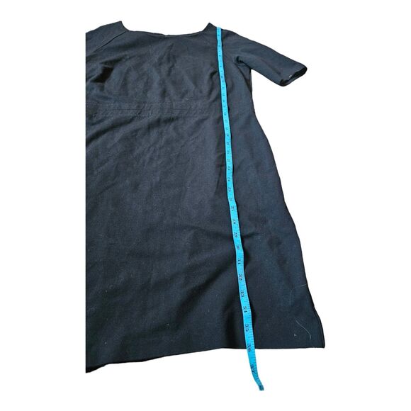 Talbots Size 12 Black Short Sleeve Zip Closure Dress - Picture 6 of 7